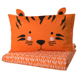 NATTHÄGER Duvet cover and pillowcase, orange/tiger, 150x200/50x80 cm