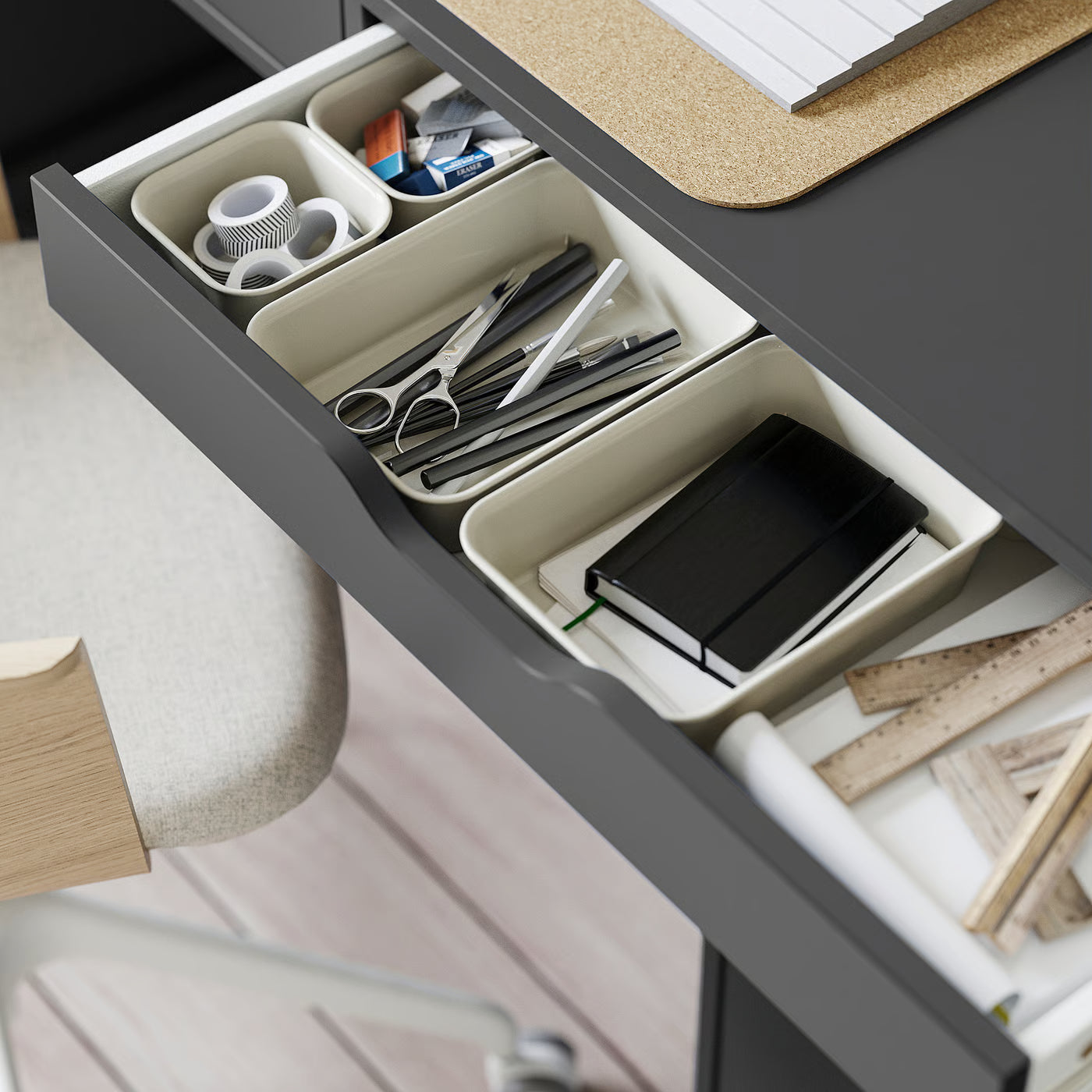 NOJIG Organiser, plastic/beige, 10x10x5 cm