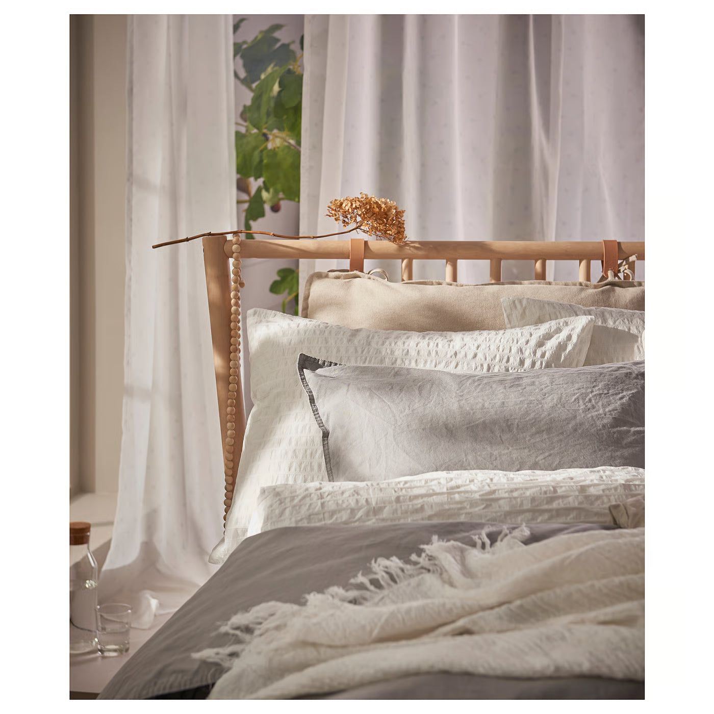 OFELIA VASS Duvet cover and 2 pillowcases, white, 240x220/50x80 cm