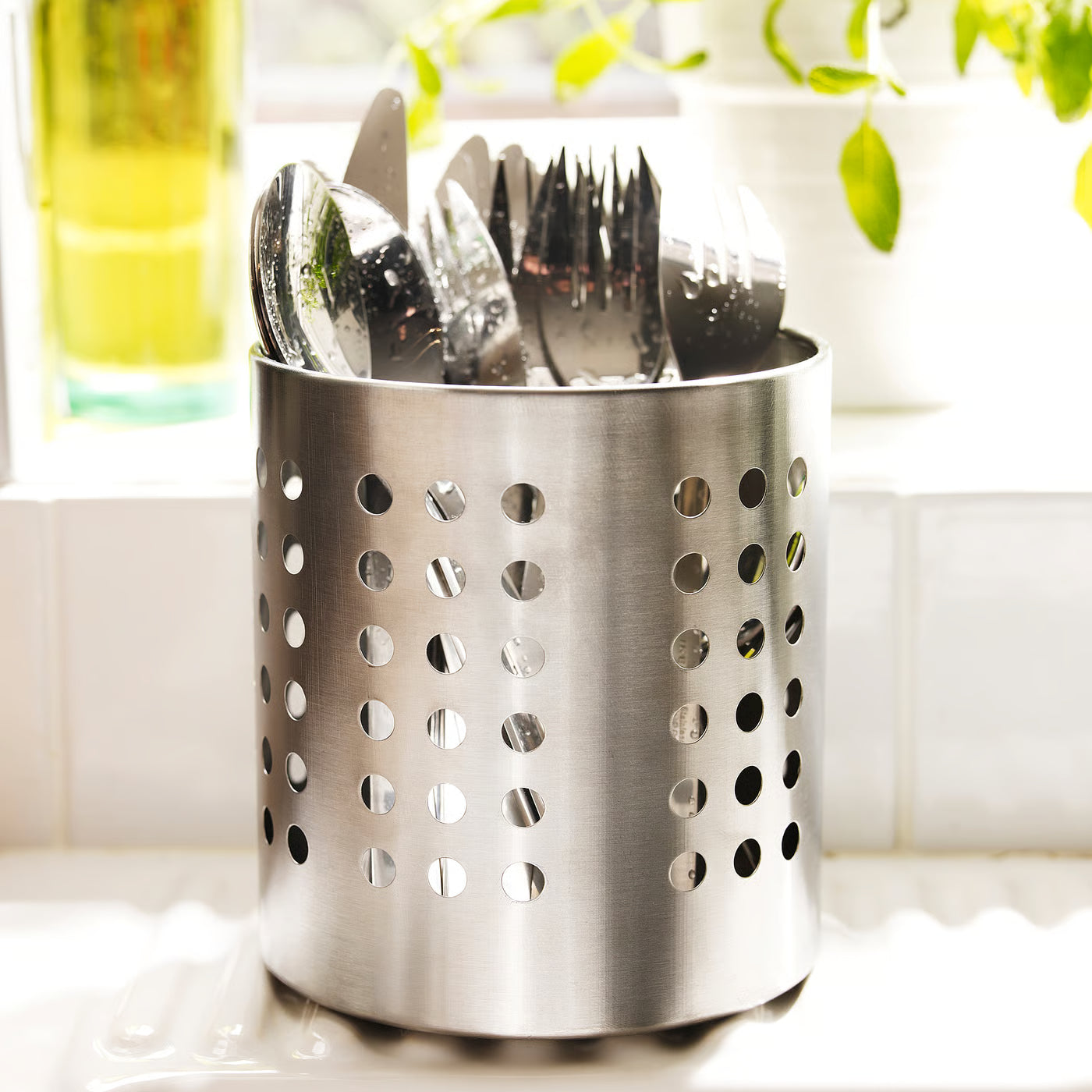 ORDNING Cutlery stand, stainless steel, 13.5 cm