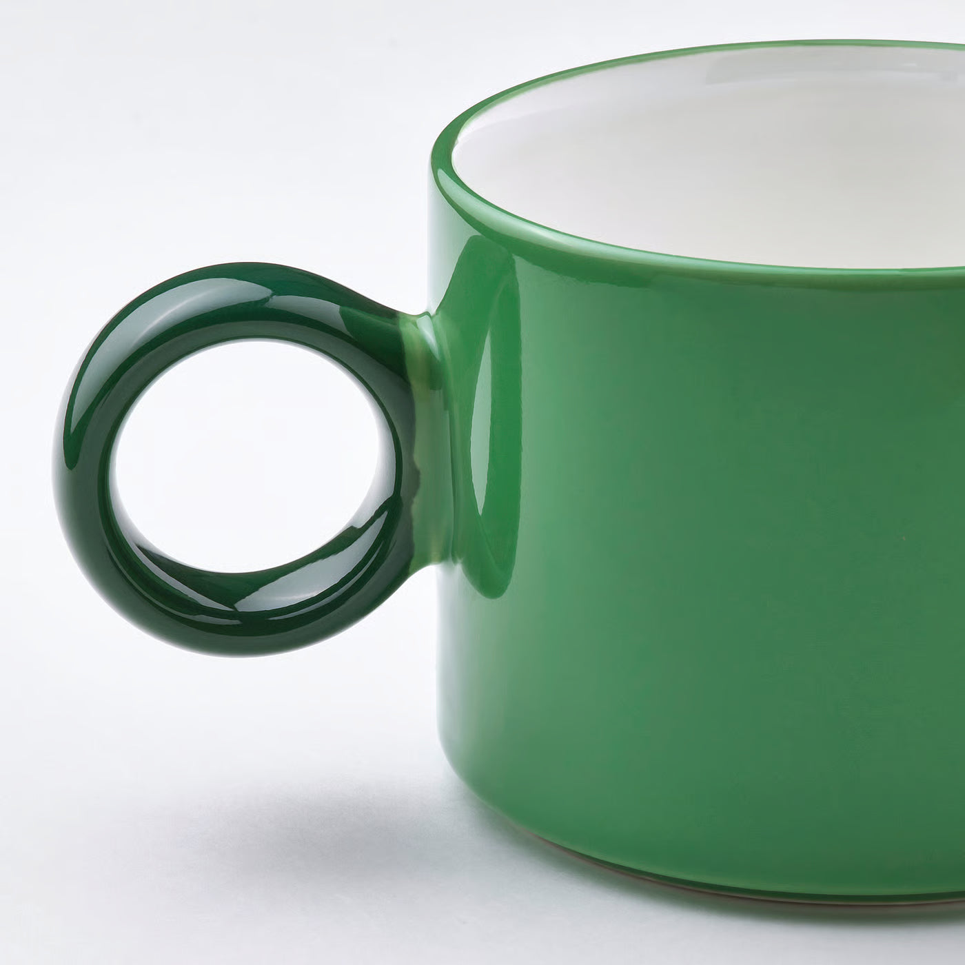 PIGGÅL Mug, white/green, 30 cl
