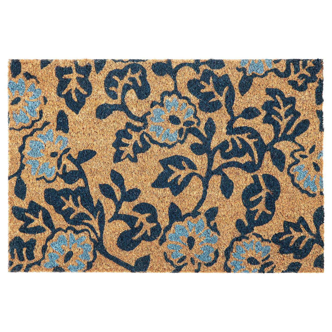 PLATSMÄRKE Door mat, coir/floral pattern, 40x60 cm