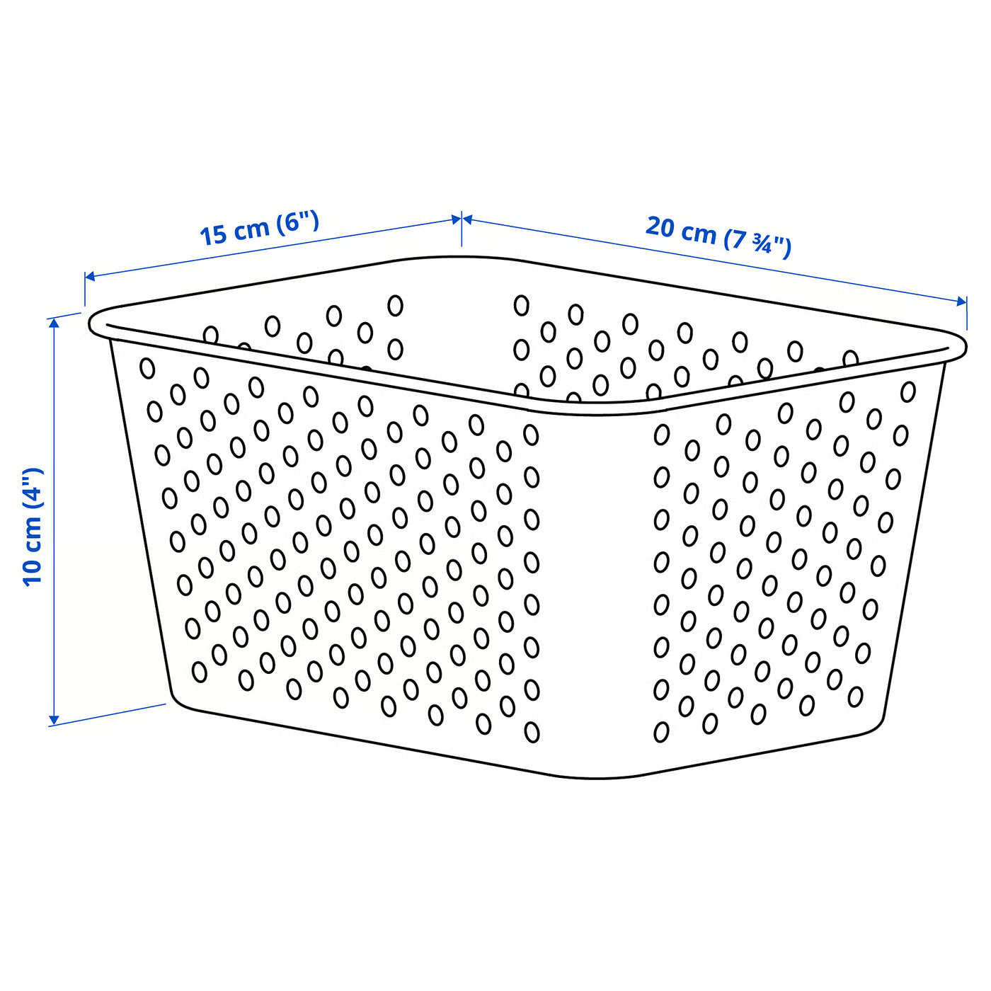 PLOGSVÄNG Storage basket, white, 15x20x10 cm