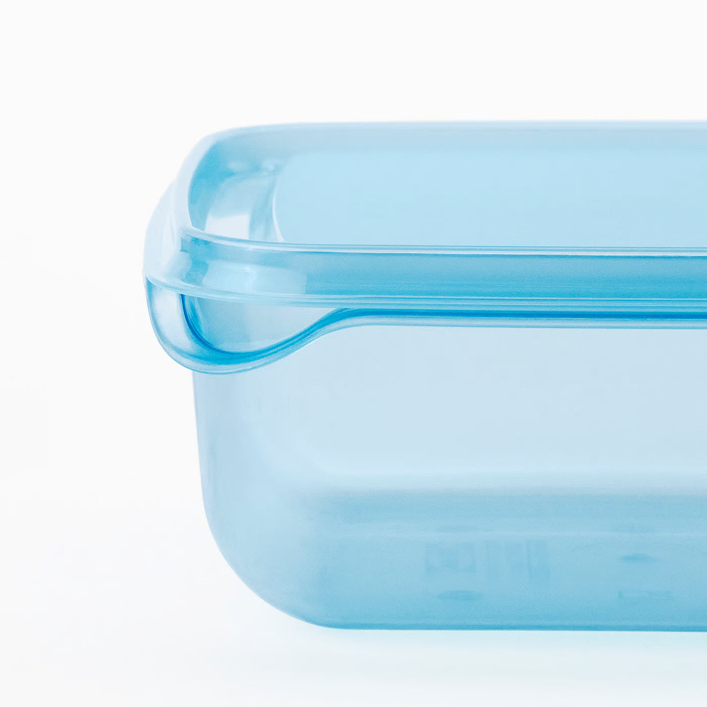 PRUTA Food container with lid, blue, 0.6 l