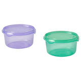 PRUTA Snack container with lid, lilac/green, 0.3 l