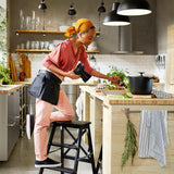 RINNIG Tea towel, white/dark grey/patterned, 45x60 cm