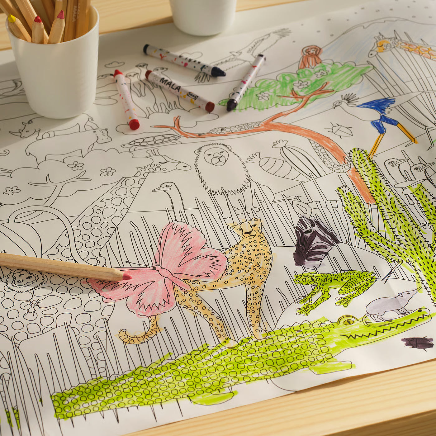 SANDLÖPARE Colouring paper roll, savannah, 10 m