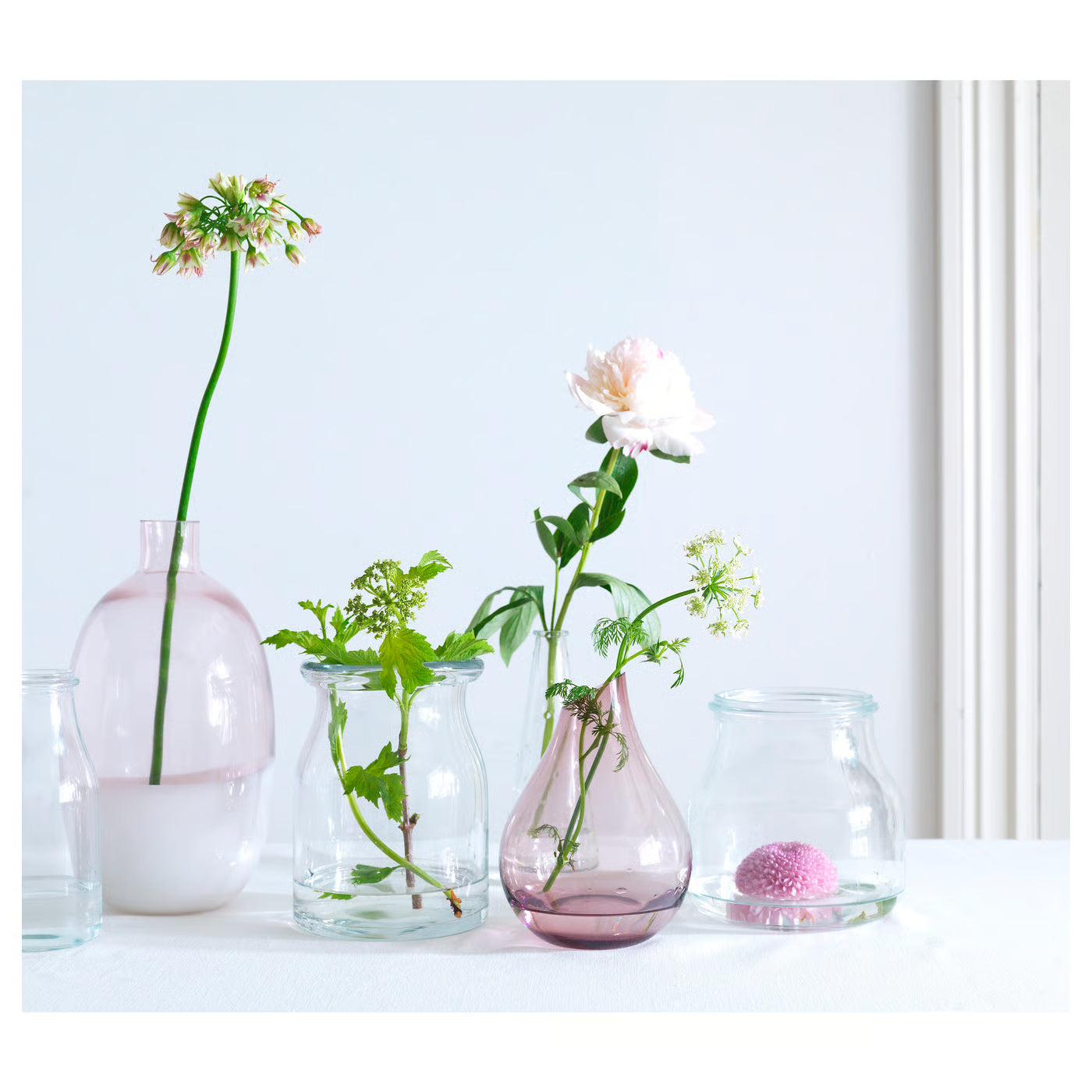 SANNOLIK Vase, pink, 17 cm