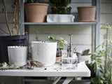 SESAMFRÖN Plant pot, in/outdoor off-white, 9 cm