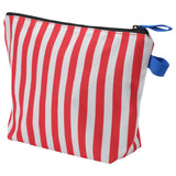 SKOGSSALLAT Toiletry bag, red/white/striped