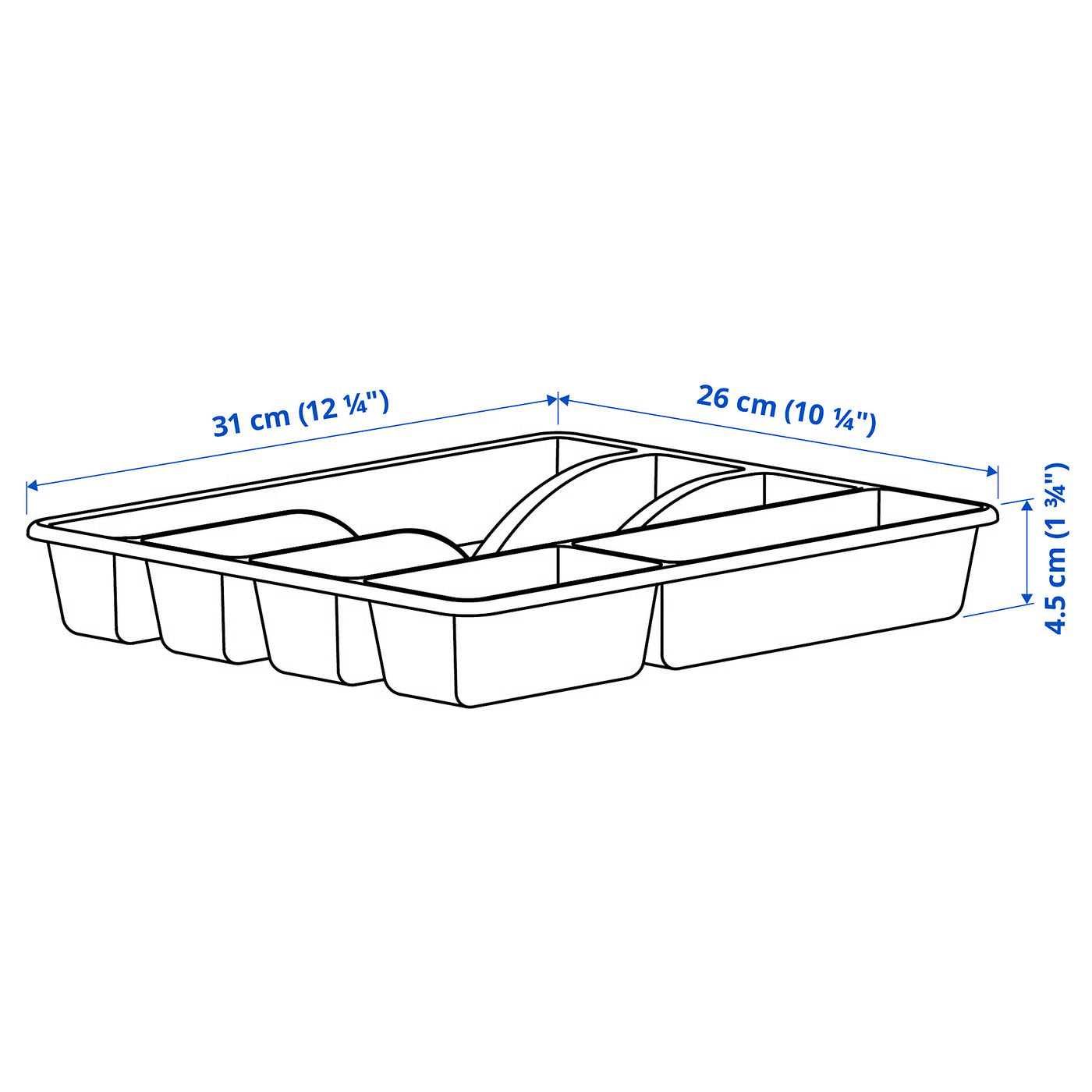 SMÄCKER Cutlery tray, bright green, 31x26 cm