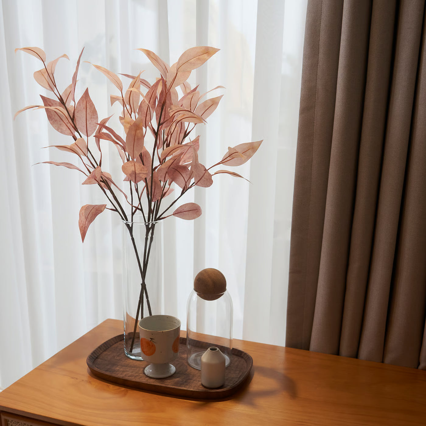 SMYCKA Artificial spray, eucalyptus/pink, 60 cm