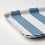 SOLDATFISK Tray, striped white/grey-blue, 20x28 cm