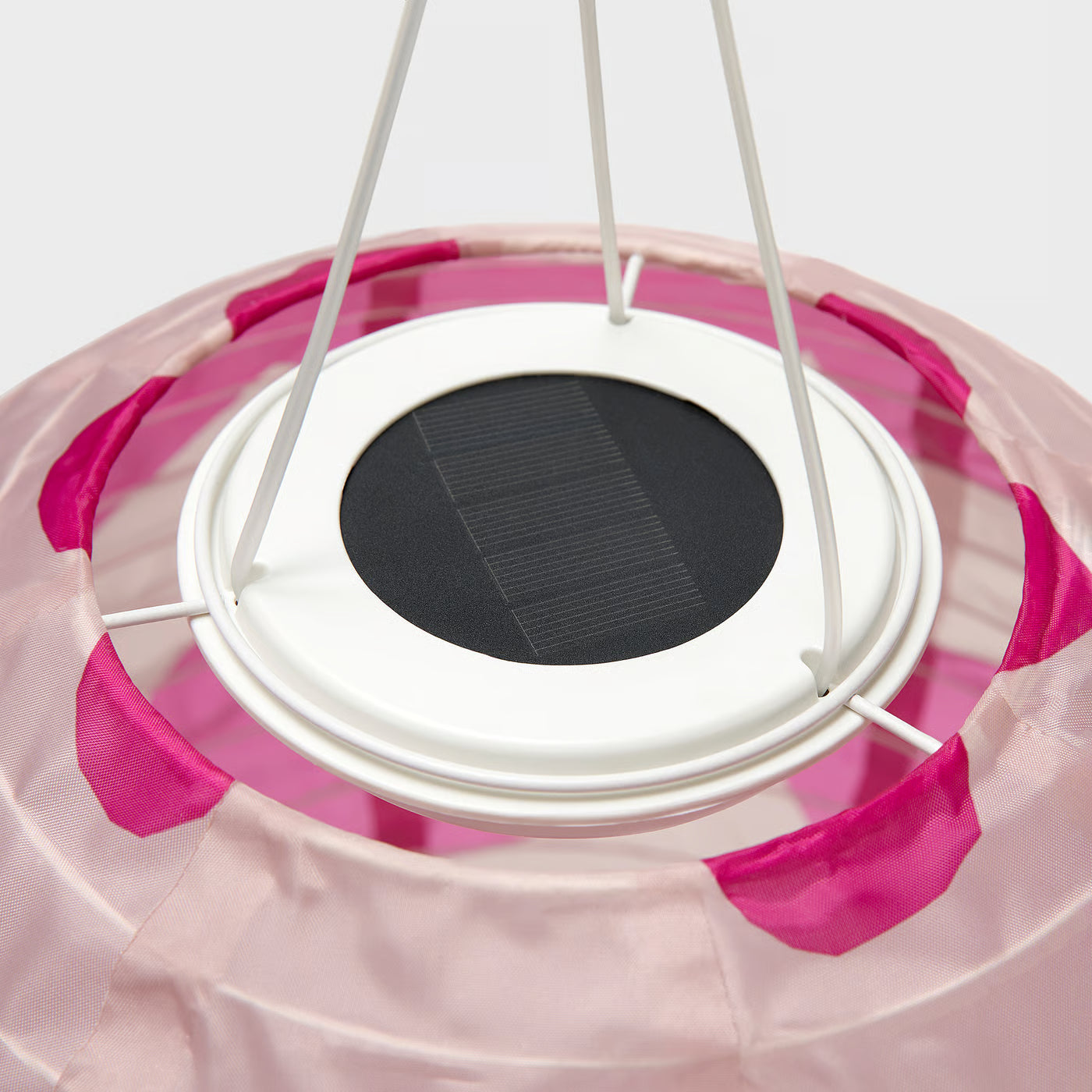 SOLVINDEN LED solar-powered pendant lamp, outdoor globe/pink dark pink, 30 cm