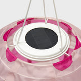 SOLVINDEN LED solar-powered pendant lamp, outdoor globe/pink dark pink, 30 cm