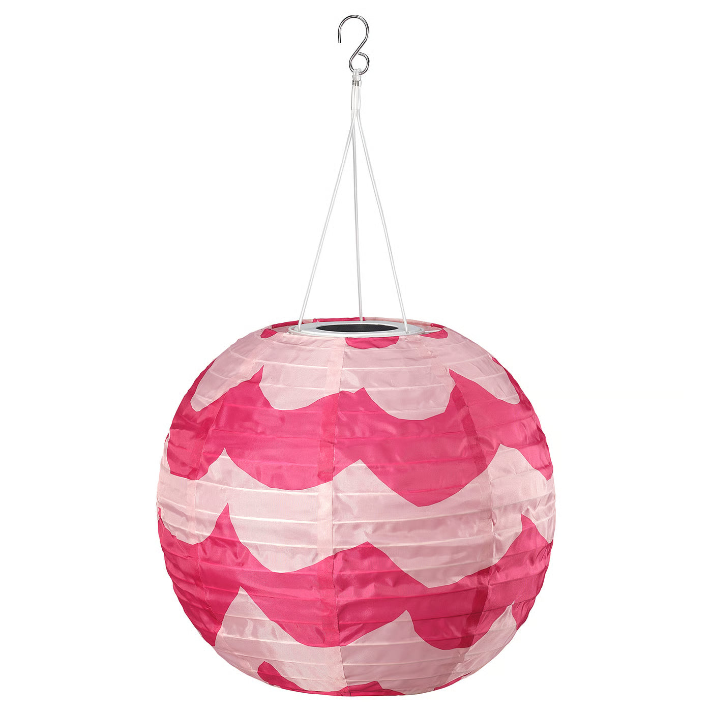 SOLVINDEN LED solar-powered pendant lamp, outdoor globe/pink dark pink, 30 cm