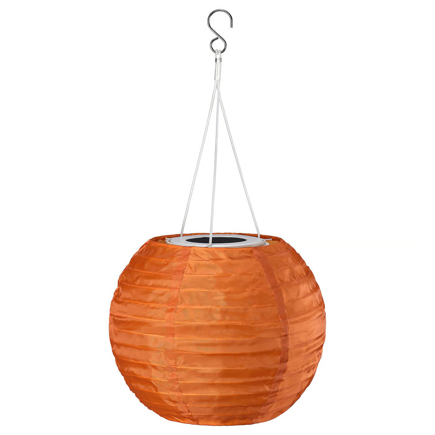 SOLVINDEN Pendant lamp, solar-powered/orange, 22 cm