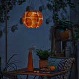SOLVINDEN Pendant lamp, spotted/solar-powered orange, 22 cm