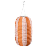SOLVINDEN Pendant lamp, stripe pattern solar-powered/orange pink, 43 cm