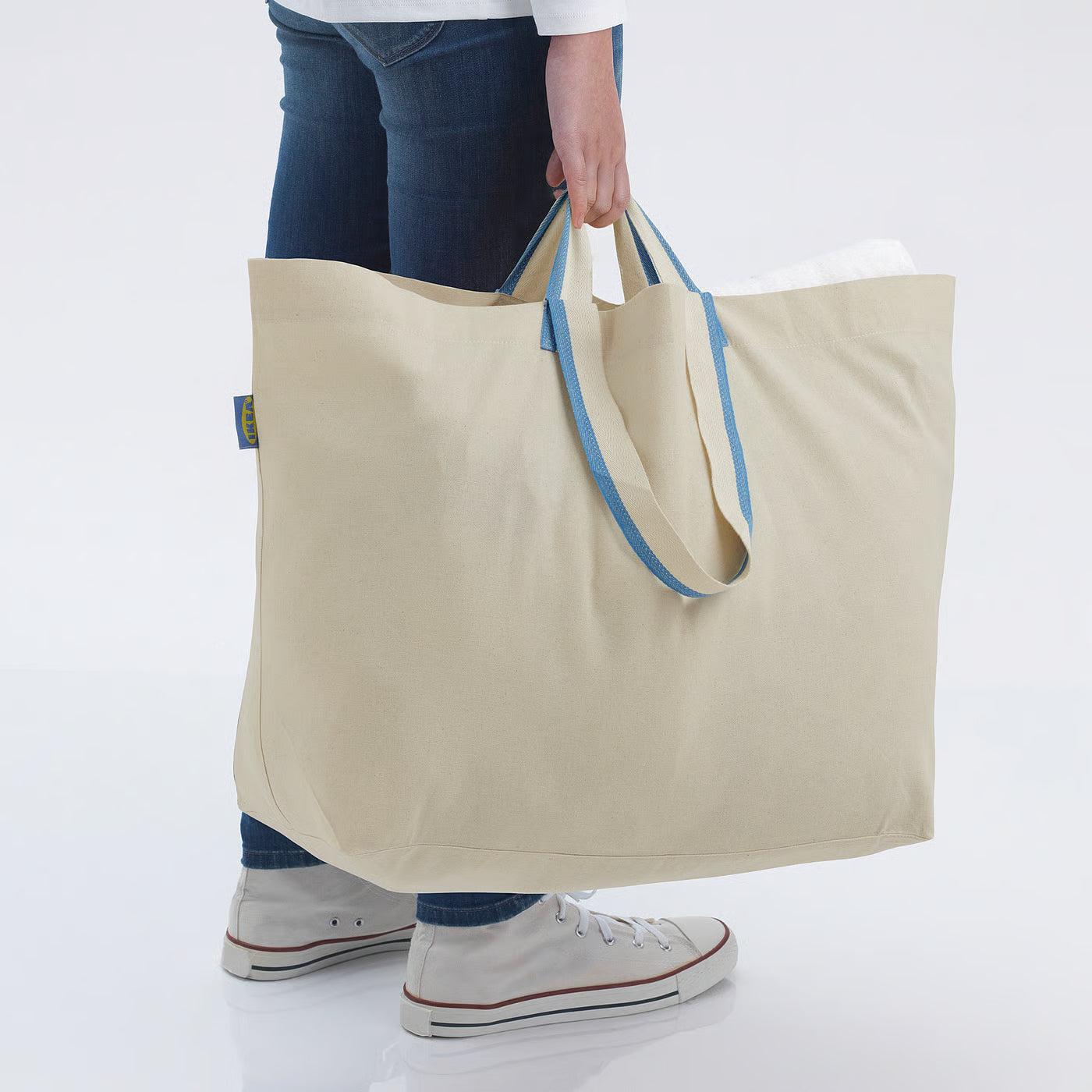 SPIKRAK Carrier bag, large, cotton/natural, 50 l