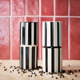 SPJUTLILJA Spice mill, set of 2, black/light beige, 16 cm