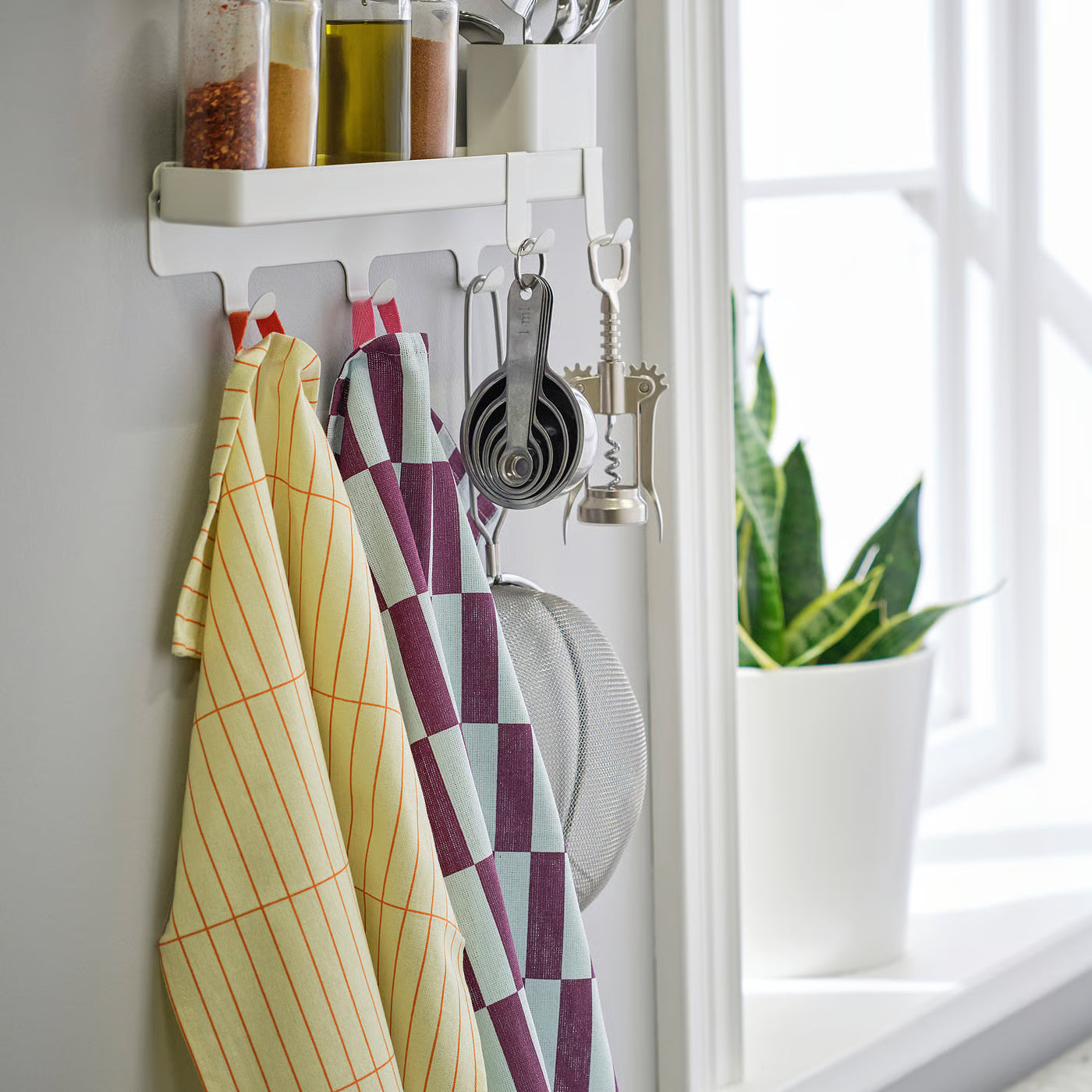 SPJUTLILJA Tea towel, multicolour/patterned, 35x50 cm