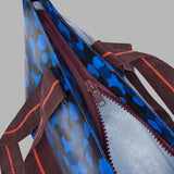 SPJUTSÖ Carrier bag, blue patterned, 22x22x15 cm/7 l