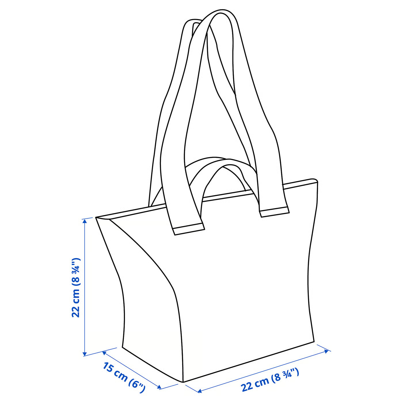 SPJUTSÖ Carrier bag, blue patterned, 22x22x15 cm/7 l