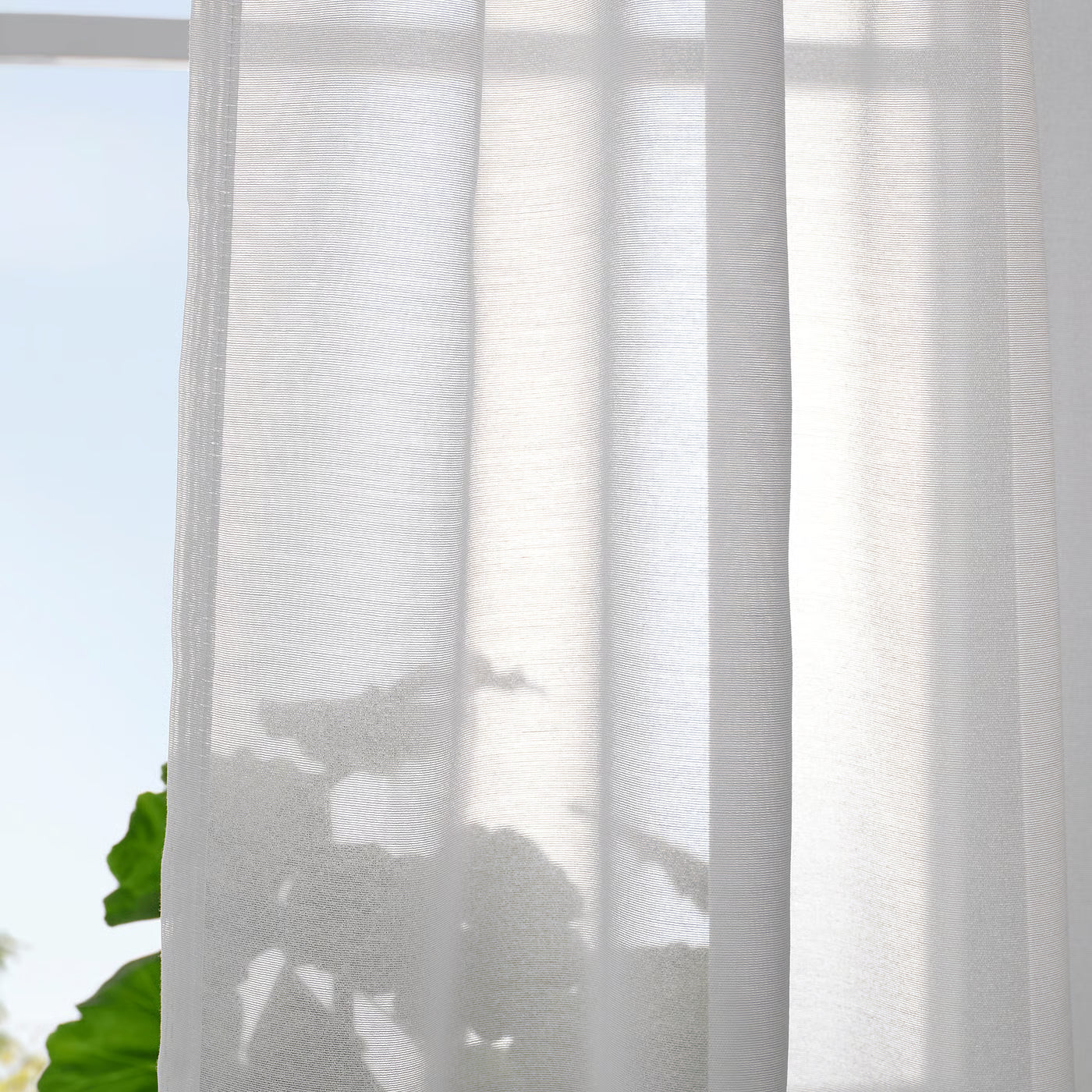 STENFRÖ Sheer curtains, 1 pair, white/with heading tape, 145x250 cm