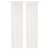STENFRÖ Sheer curtains, 1 pair, white/with heading tape, 145x250 cm