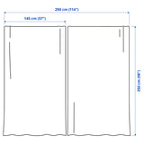 STENFRÖ Sheer curtains, 1 pair, white/with heading tape, 145x250 cm