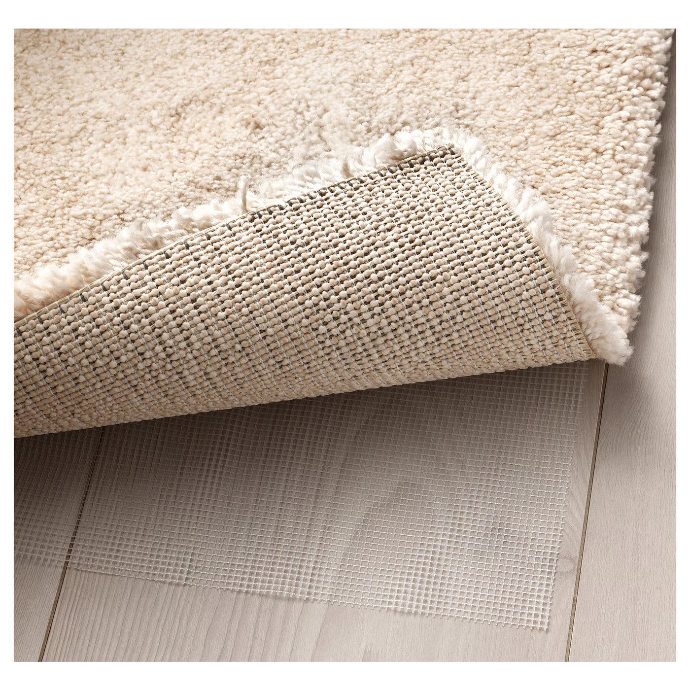 STOENSE Rug, low pile, off-white, 200x300 cm