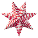 STRÅLA Lamp shade, red/white, 48 cm