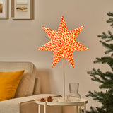 STRÅLA Lamp shade, red/white, 48 cm