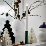 STRÅLA LED candle, candle-shaped battery-operated/green