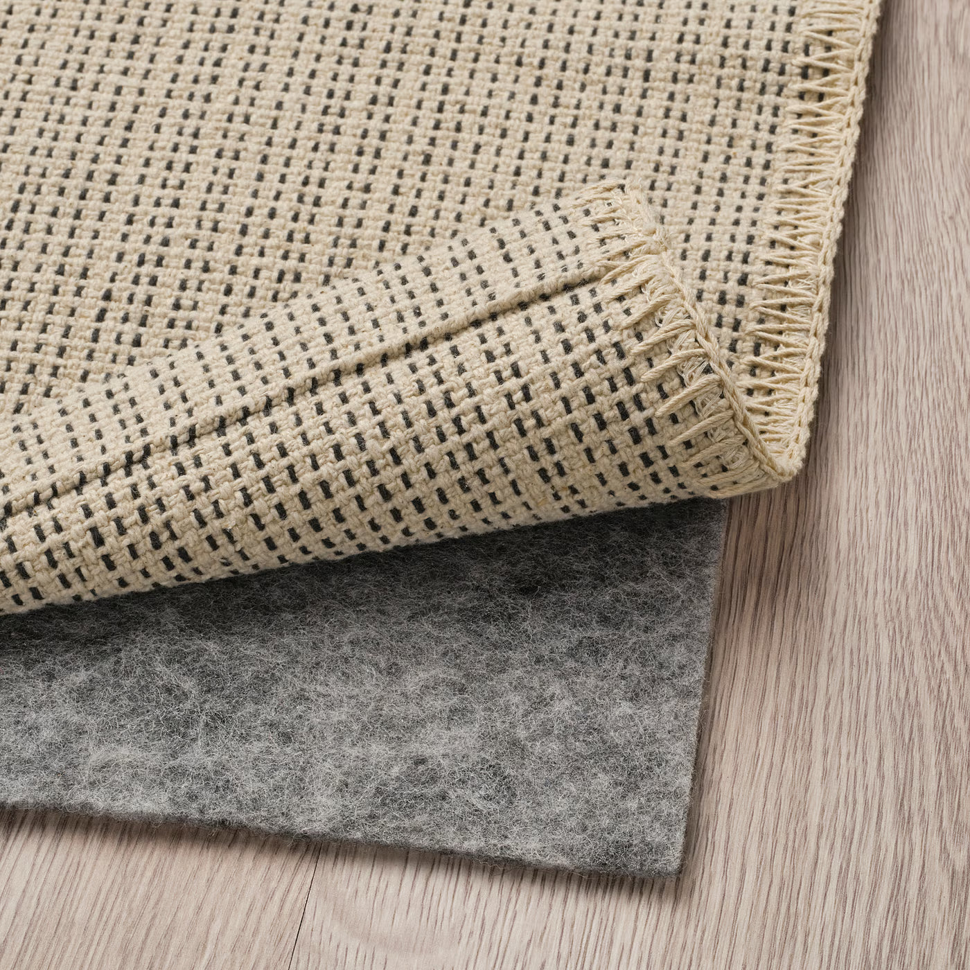 TIPHEDE Rug, flatwoven, natural/black, 50x80 cm
