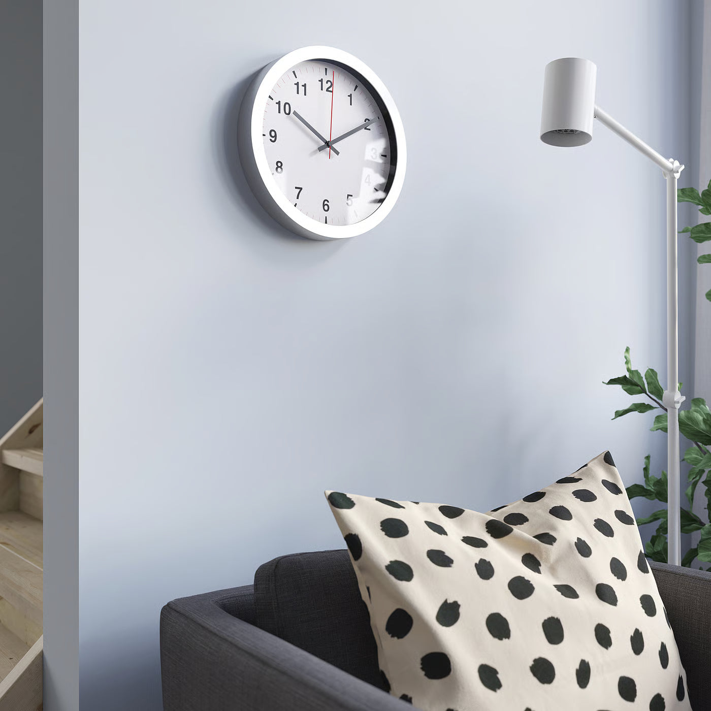 TJALLA Wall clock, silver-colour, 28 cm