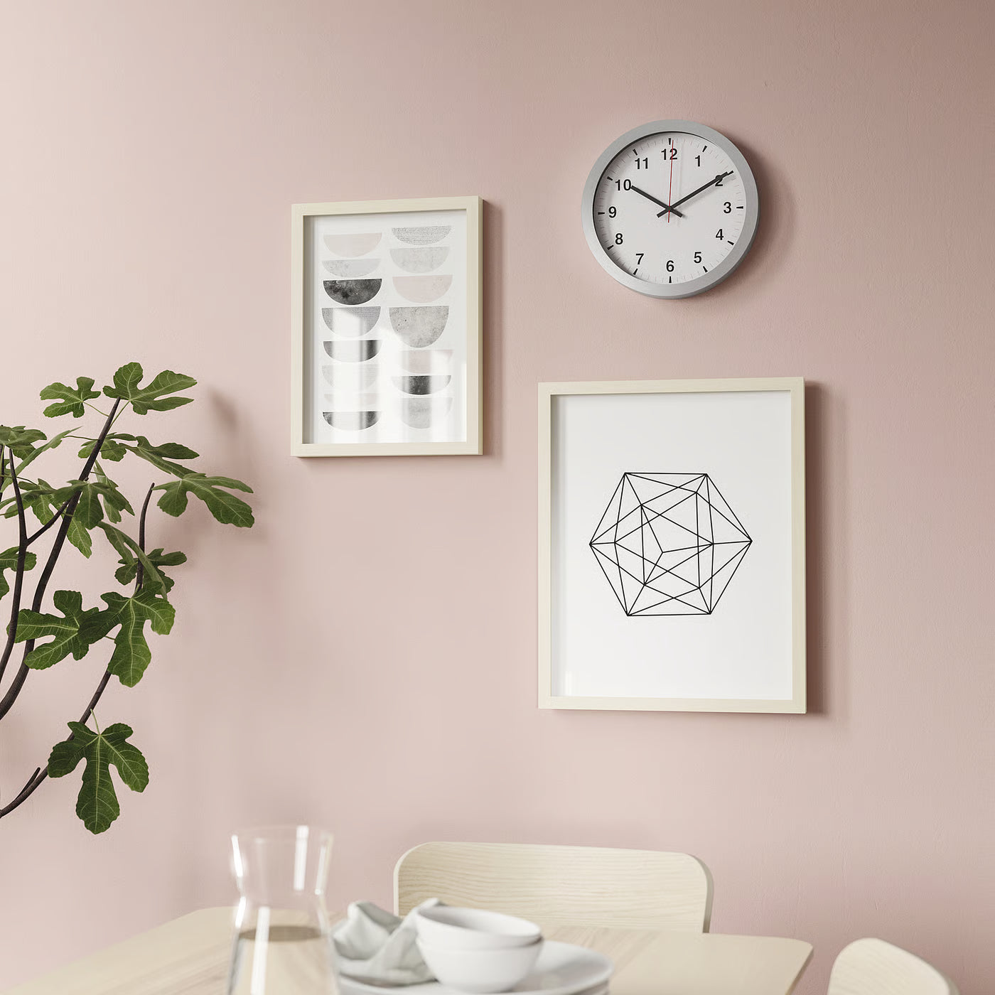 TJALLA Wall clock, silver-colour, 28 cm