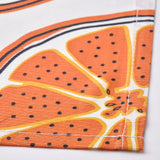 ORVFLY Tablecloth, patterned/off-white orange, 145x240 cm