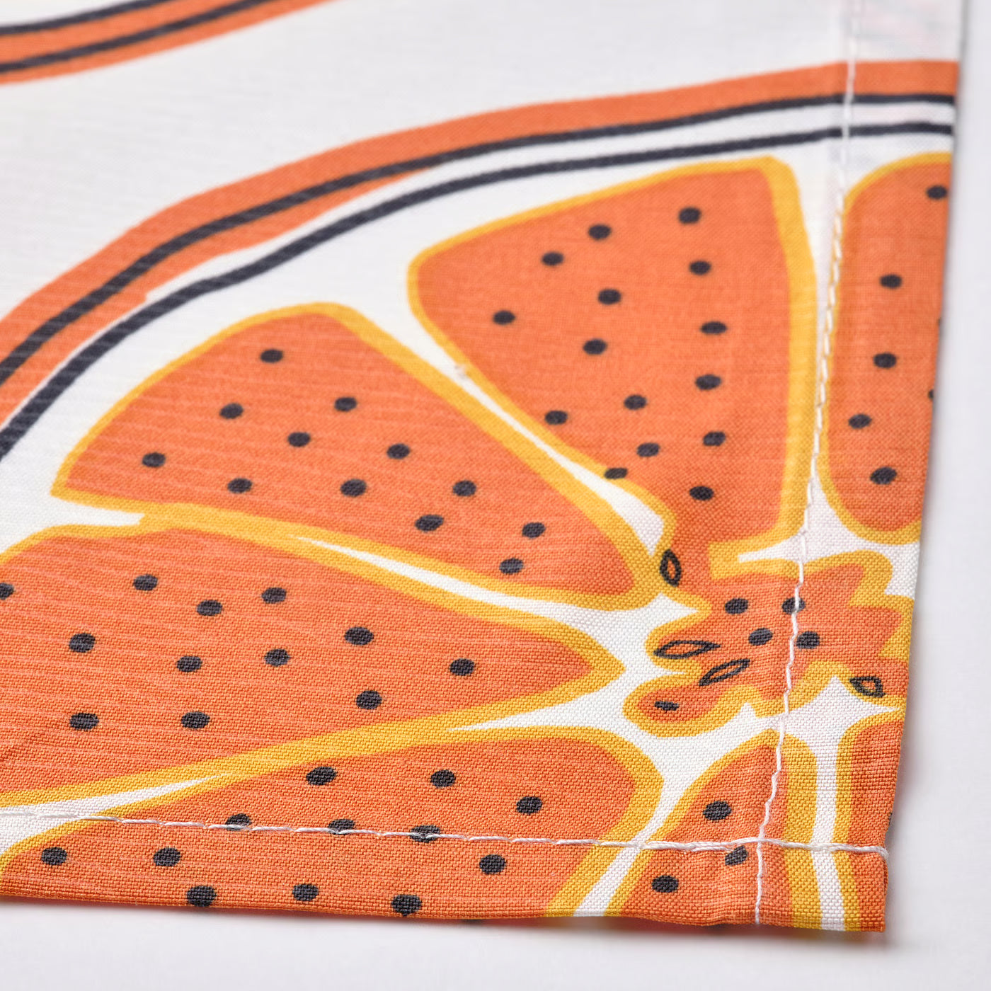ORVFLY Tablecloth, patterned/off-white orange, 145x240 cm