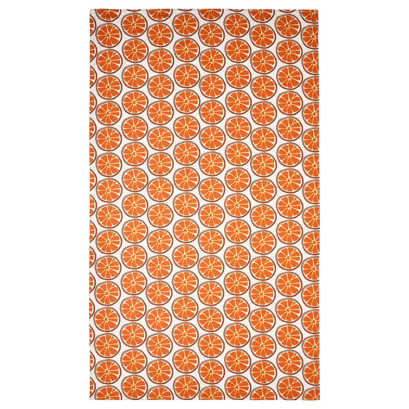 ORVFLY Tablecloth, patterned/off-white orange, 145x240 cm