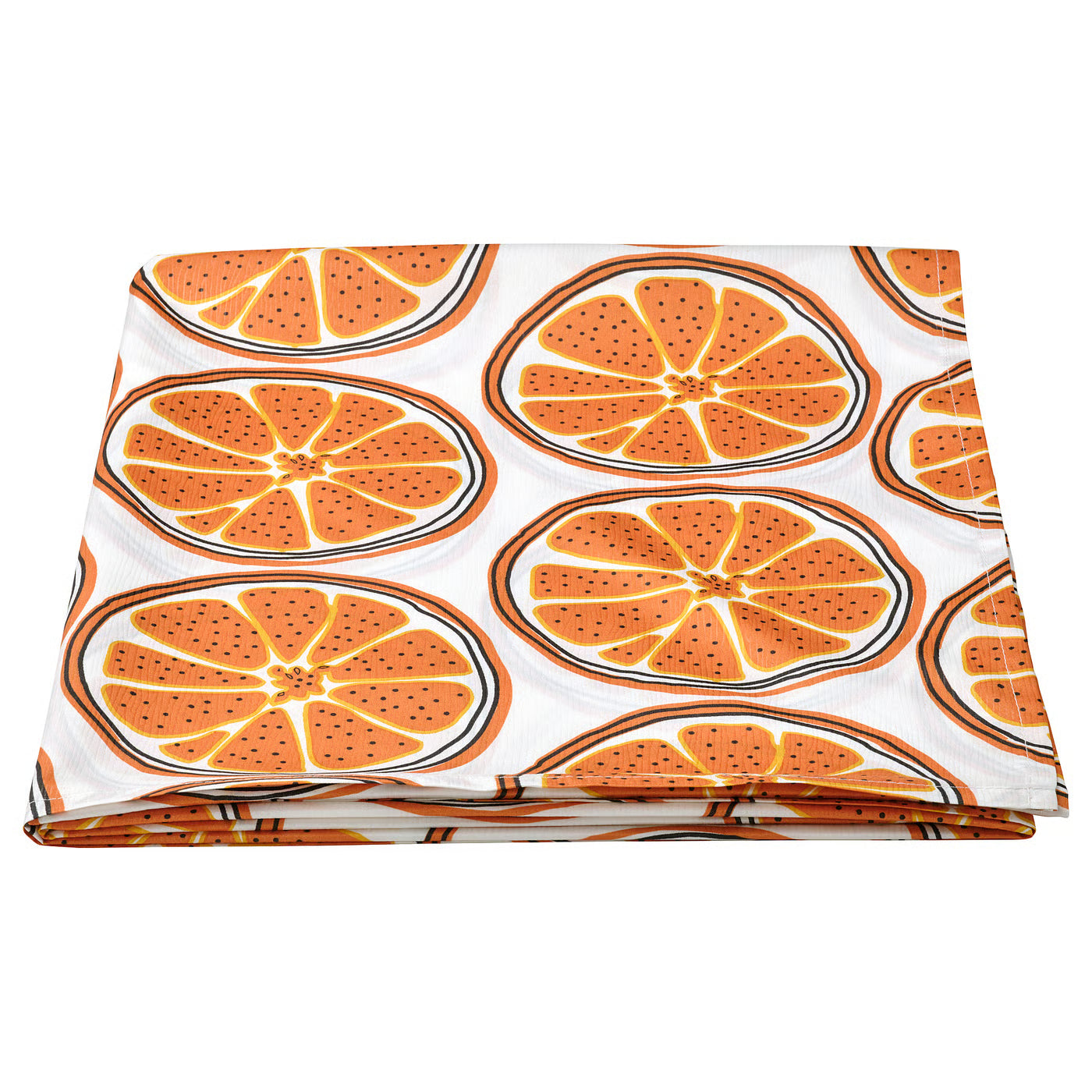 ORVFLY Tablecloth, patterned/off-white orange, 145x240 cm