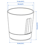 VÅRDTRÄD Self-watering plant pot, in/outdoor transparent/anthracite, 9 cm