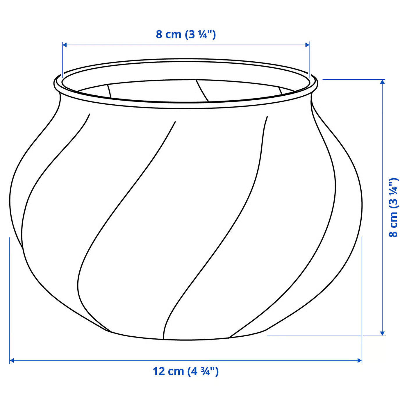 VILJESTARK Vase, clear glass, 8 cm