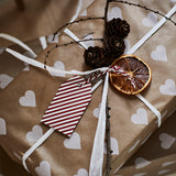 VINTERFINT Gift wrap roll, heart pattern/brown, 3x0.7 m/2.10 m²