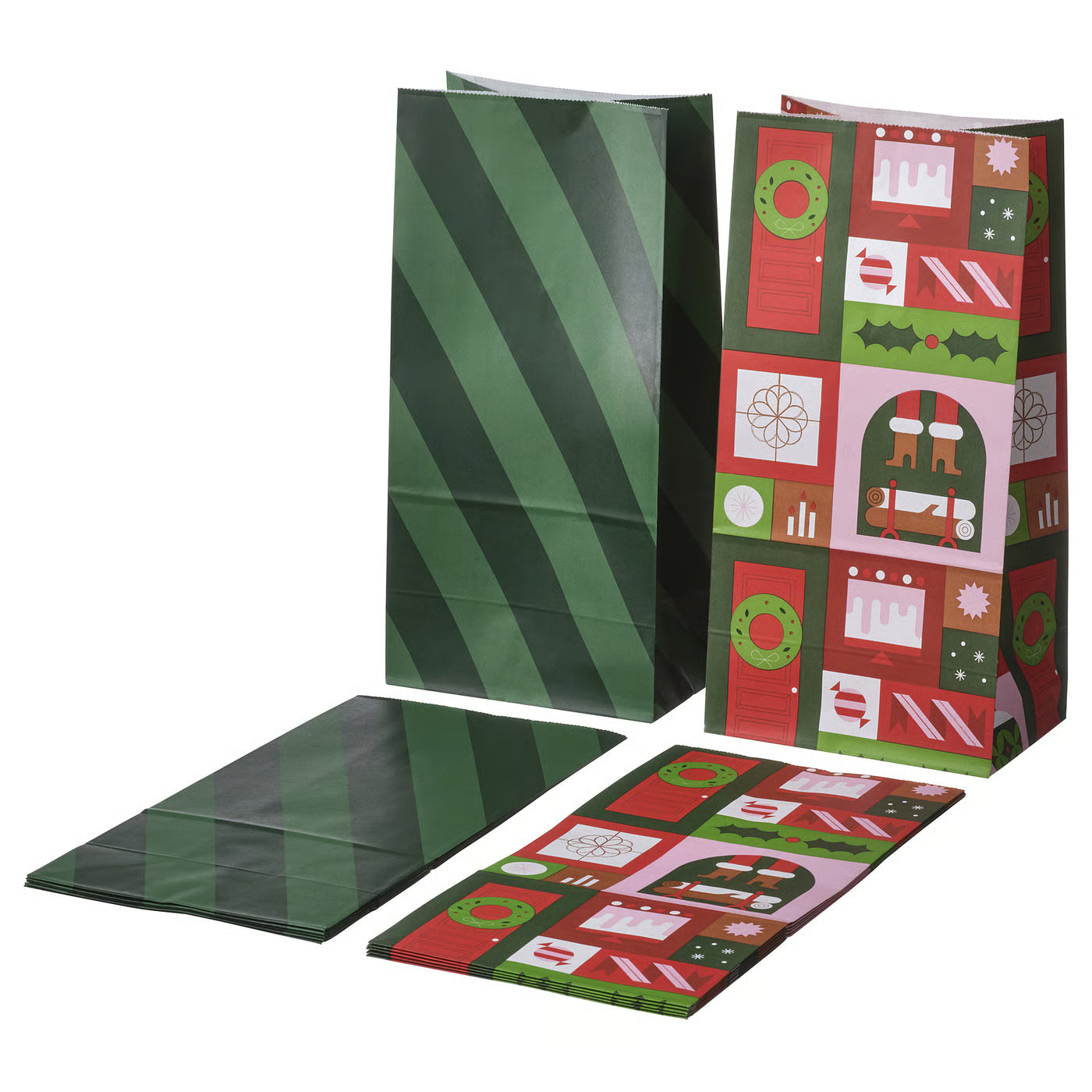 VINTERFINT Paper bag, mixed patterns mixed colours, 15x30 cm