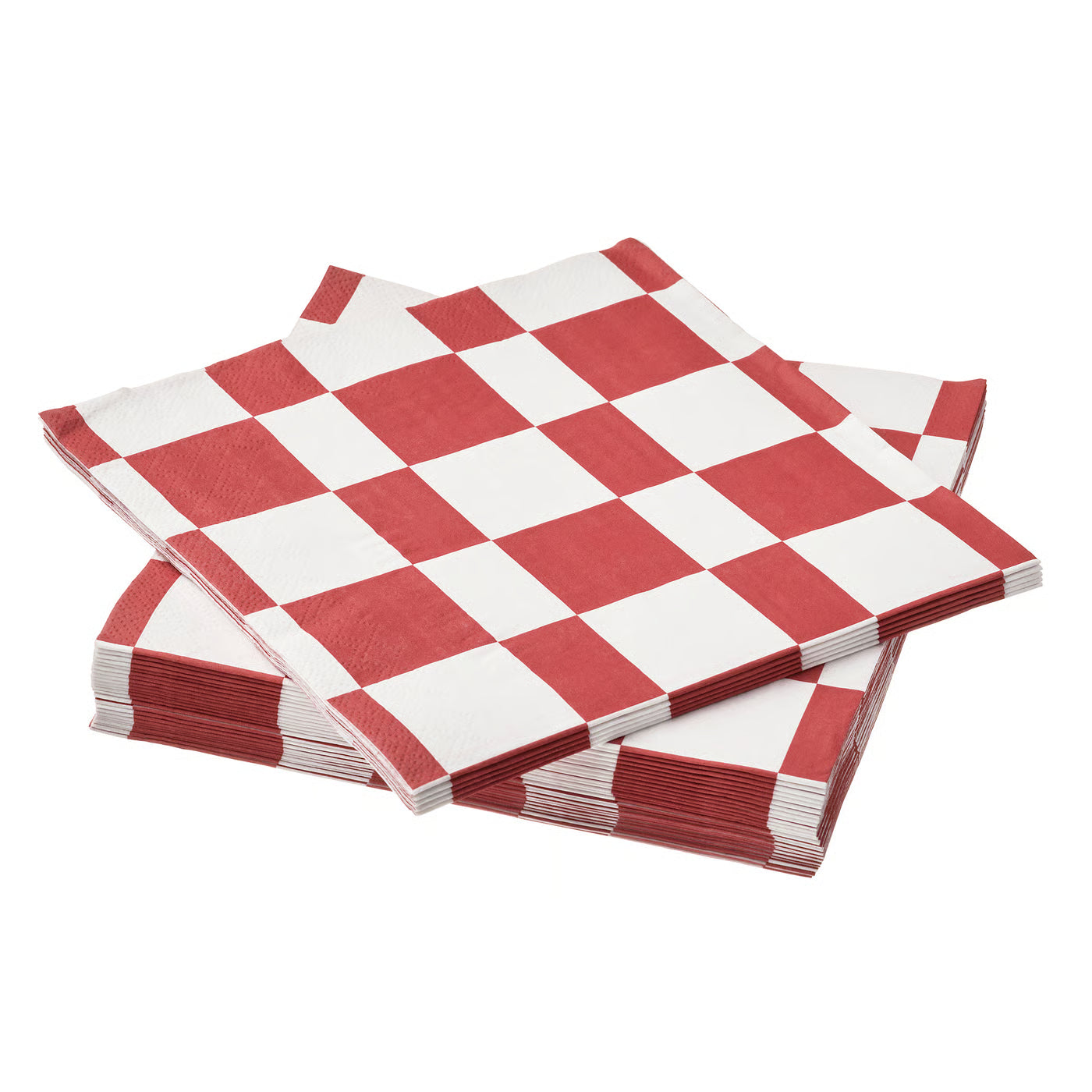 VINTERFINT Paper napkin, check pattern white/red, 33x33 cm (13x13 ")
