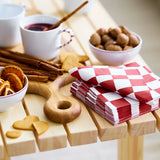 VINTERFINT Paper napkin, check pattern white/red, 33x33 cm (13x13 ")